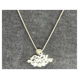 20" Sterling Box Chain with I Love you Pendant