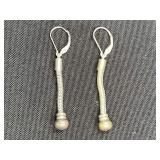 Sterling Silver French Dangle Ball Earrings