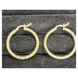 Large Gold over Sterling sliver Hoop Earrings