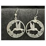 Sterling Silver Hummingbird Earrings
