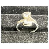 Sterling CZ Heart Bypass Ring