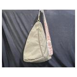 Canvelle Olive Green Nylon Sling Crossbody Bag