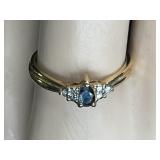 Gold Plated Sterling Silver Topaz Teardrop Ring