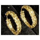 Milor Byzantine Link Gold Plated Sterling Earrings