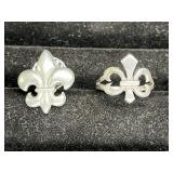 Sterling Fleur de Lis Ring & Pewter Pin