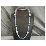 Lapis & Cloisonne Necklace & Pierced Earring