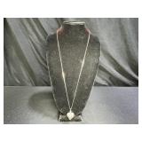 Italian Sterling Box Chain & Puff Heart Pendant