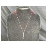 14K White Gold & Diamond Chip Necklace