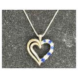 Sterling &10k Vermile Blue Sapphire Pendant