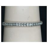 Sterling Channel Set Princess Cut Tennis Bracelet