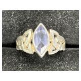 Celtic Knot And Amethyst Sterling sliver Ring