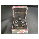 2 pair Nanette LePore CZ & Sterling Hoop Earrings