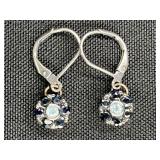 Sterling Topaz Flower Earrings