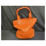 Sofia C Italian Leather Orange Hand Bag