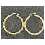 Large Gold Plated Sterling Silver Hoop Earrings