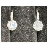 Sterling Silver Pierced Solitaire Earrings