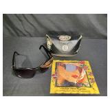 Vtg Ed Hardy Sunglasses w/ Love Dog Leather Case