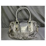 Coach Madison Op Art Sabrina Black Satchel Bag