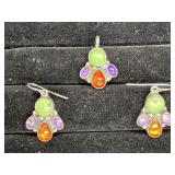 Running Bear Sterling Earrings & Pendant