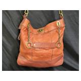 Vintage Fossil Key Leather Crossbody Purse