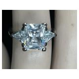 Sterling Silver CZ 3 Stone Ring
