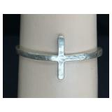 Lucky Brand Silver Tone Cross Bangle Bracelet