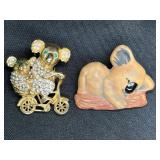 Koala Rhinestone & Carol Halmy Koala Brooches