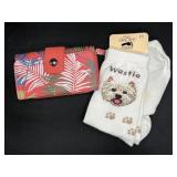 For Bare Feet Westie Socks & Tropical Leaf Wallet