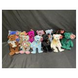 12 VTG TY Beanie Babies, Decade Bear & More