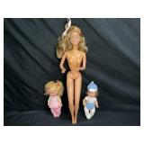 3 Vintage Barbie Heart Family Dolls