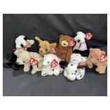 8 TY Beanie Babies Panda, Polar, Brown Bear & More