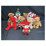 8 Merry Christmas Beenie Babie & 1 Teenie