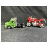 Diecast Semi Truck & Ducati Motorcycle