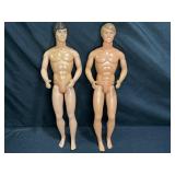 2 Vtg Ken Barbie Dolls, Brunette & Dirty Blonde