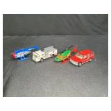 4 Metal Rescue Vechicle Fire Engine & More