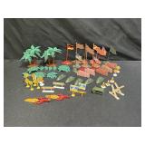 VTG Plastic Toy Flags, Trees,Traffic Signs & More