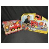 NIB Tonk Fold N Go Fire Station Fire Truck