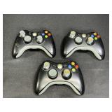 Three Xbox 360 Wireless Controller Black
