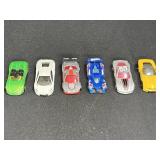 Six Hot Wheels Toy Cars