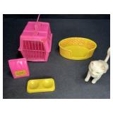 Barbie Fluffy the Cat & Bed, Food, Dish, Carrier