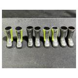 2 Pair Black & 2 Pair of Green & Black Boots