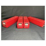 4 Red Kodak Ready File 35mm Slide Containers
