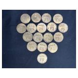 18 Vintage G.A.G 75 Brass Trade Tokens