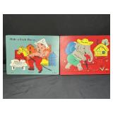 2 Vintage Sifo-Playschool Wooden Puzzles
