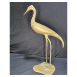 17' Tall Brass Crane Figurine