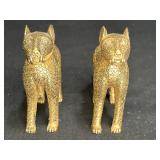 Pair Of Vintage Cheetahs Gold Finish
