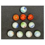 Bengal Tiger, Rainbow  & Mikglass Stripe Marbles