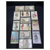 13 Early 1900's Valentine Day Post Cards