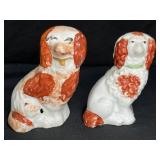 2 English Staffordshire Dog Figurines
