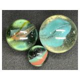 2 Large Marbles & 40+ Marbles